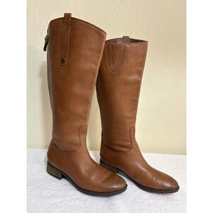Sam Edelman Penny 2 Tall Leather Riding Boots Brown Women's 8 Wide Calf